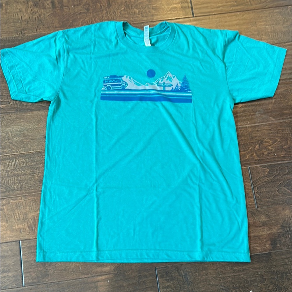 Kavu Blue Short Sleeve Tee with Skyline Graphic